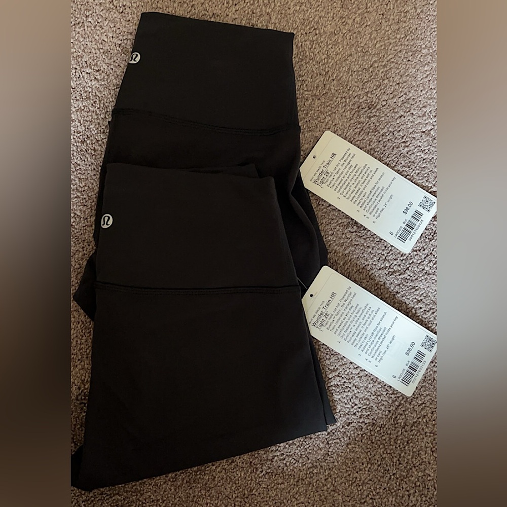 Lululemon Wunder Train HR 28in leggings Size 6. 2 pairs available.